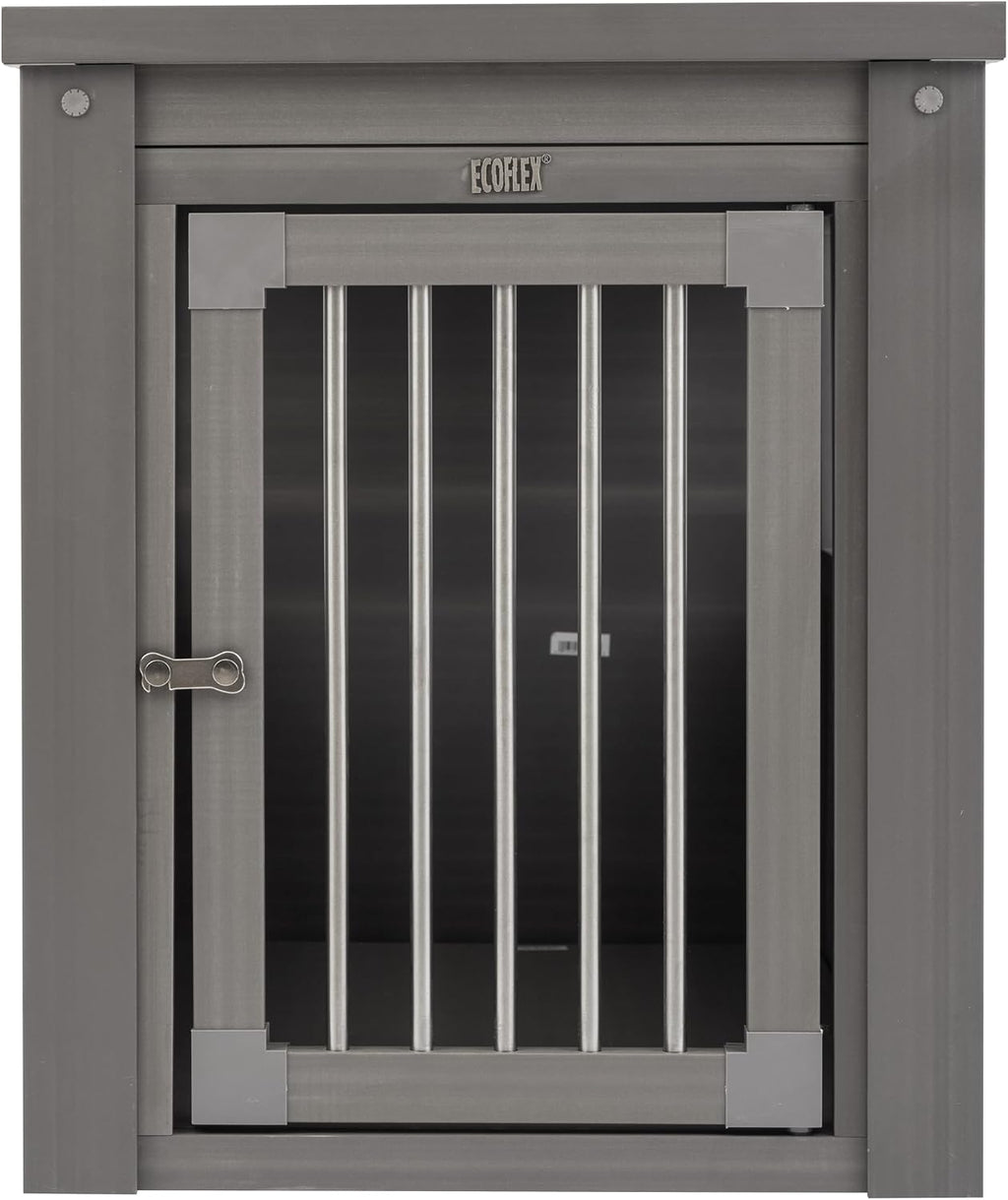 New Age Pet ECOFLEX InnPlace Dog Crate & End Table, Furniture-Style Indoor Kennel for Crate-Trained Dogs, Stainless Steel Spindles, 10-Year Warranty. 4 Colors, 4 Sizes