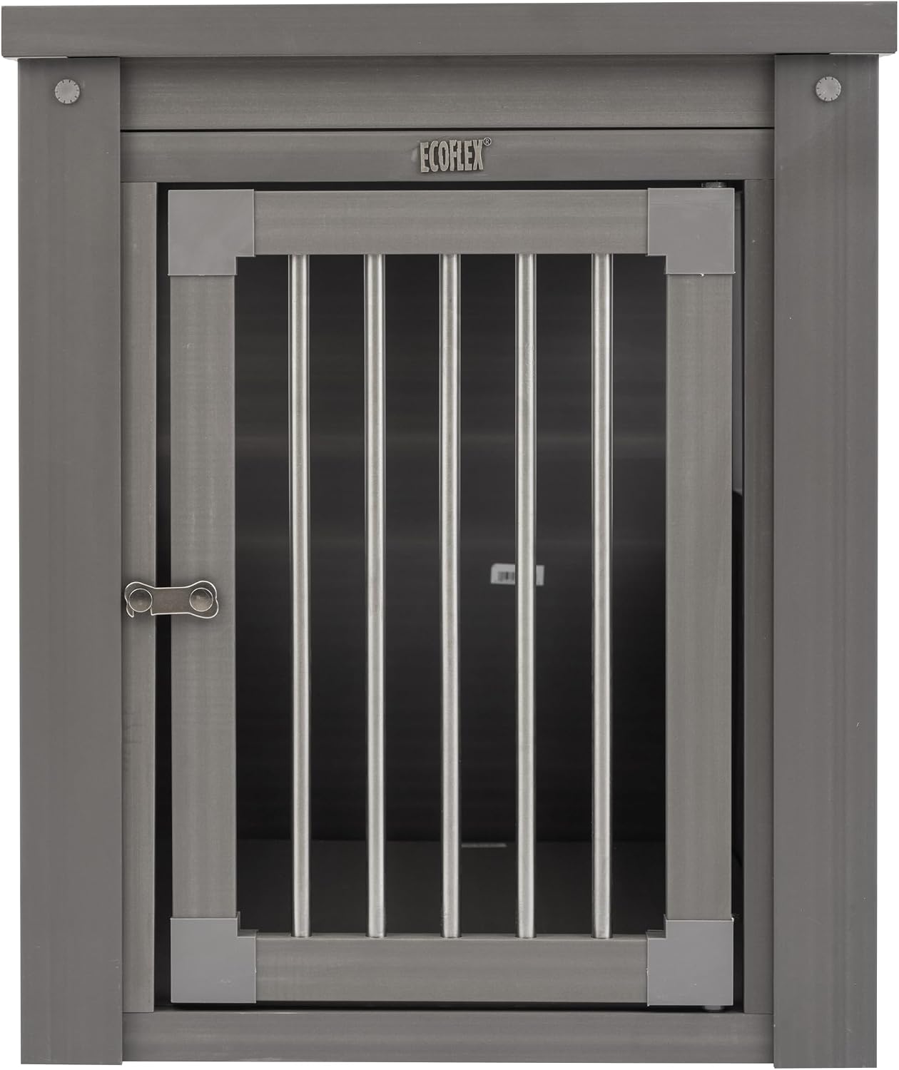New Age Pet ECOFLEX InnPlace Dog Crate & End Table, Furniture-Style Indoor Kennel for Crate-Trained Dogs, Stainless Steel Spindles, 10-Year Warranty. 4 Colors, 4 Sizes