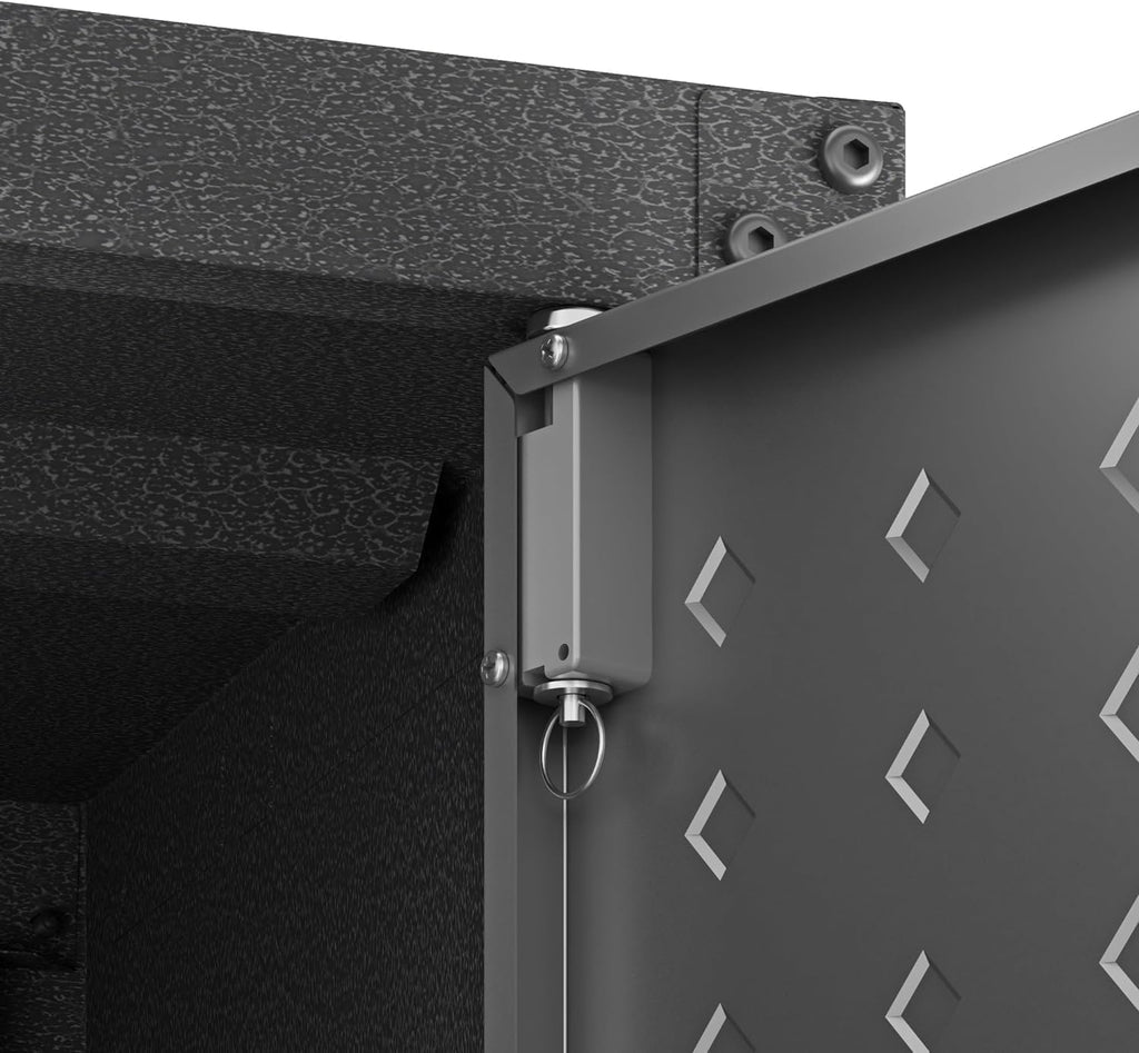 Manhattan Comfort Fortress 30' Floating Garage Storage Cabinet Set of 2, Lockable, Adjustable Shelves, Recessed Handles, Steel Wall Mounted Utility Cabinet for Workshop, Garage, Basement in Grey/Black