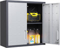 Garage Storage Cabinets Wall Mount, Locking Metal Wall Cabinets with Doors and Adjustable Shelves, Floating Hanging Storage Cabinet for Garage, Basement