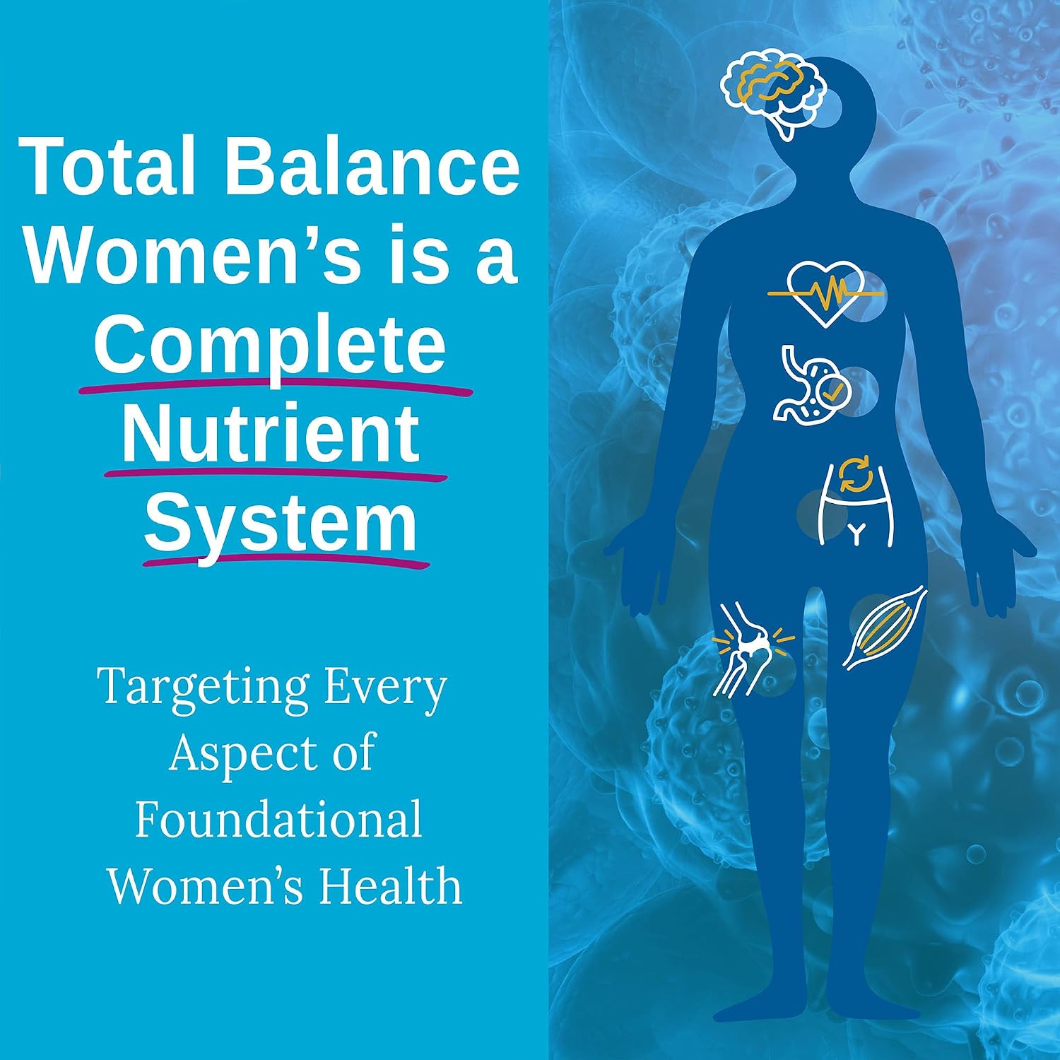 Xtendlife Total Balance Women's Premium Extra Strength Daily Multivitamin & Mineral - 90+ Nutrients for Complete Immune, Heart, Digestive, and Cellular Health - 30 Day Supply