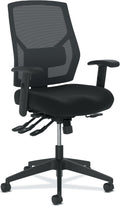 HON Crio Ergonomic Mesh Office Chair, High‑Back Desk Chair with Adjustable Arms, Lumbar Support, Asynchro‑Tilt Swivel Seating for Computer Desks and Home Office, Black Frame, Black