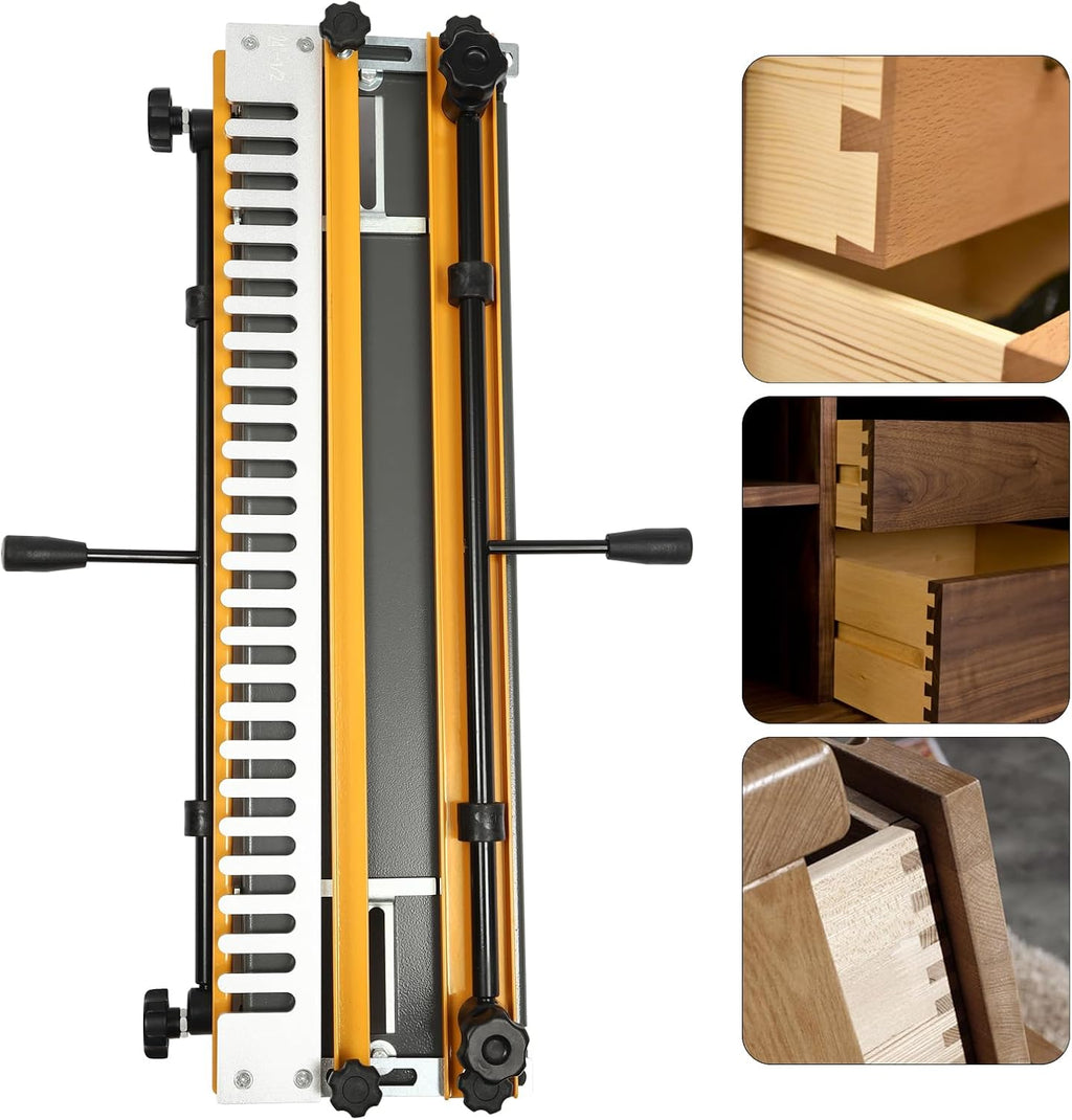 24' Dovetail Jig Machine, Versatile Dovetail Jig Kit Dovetail Gripper Cable Machine Portable Woodworking Tool Mini Template Kit for Precise Alignment, 0.512-1.18in Thickness, 11.8-19.69in Width