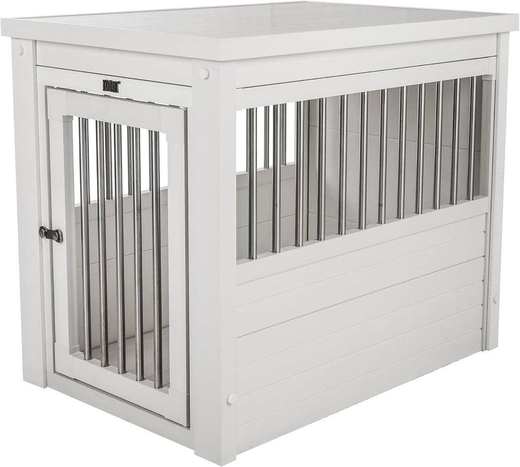 New Age Pet ecoFLEX Pet Crate/End Table, Medium, Antique White, Model:EHHC404M