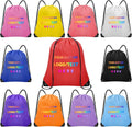 Grneric 100 Pcs Custom Drawstring Bags, Bulk Personalized Backpacks Promotional Item with Your Logo for Gym, Team Activities, Red
