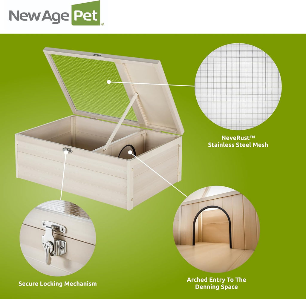 New Age Pet ECOFLEX Tortoise House, Durable Outdoor Tortoise Shelter, Weather-Resistant & Easy to Clean