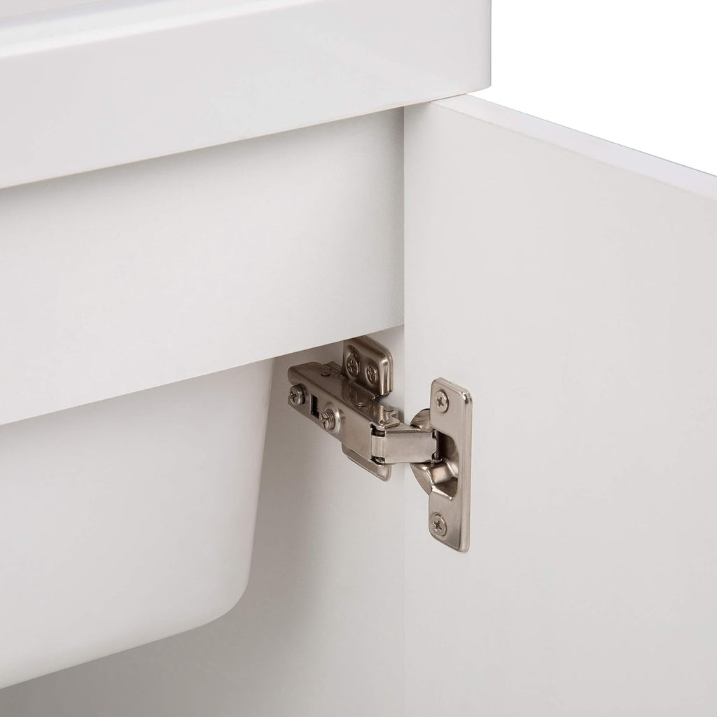 SIMPLIHOME Kyle All-in-One 24 inch Wide Utility Sink and Laundry Cabinet in Pure White Finish, Transitional ABS Sink Cabinet for Laundry Rooms with High-Arch Chrome Faucet and Pull-Out Spray
