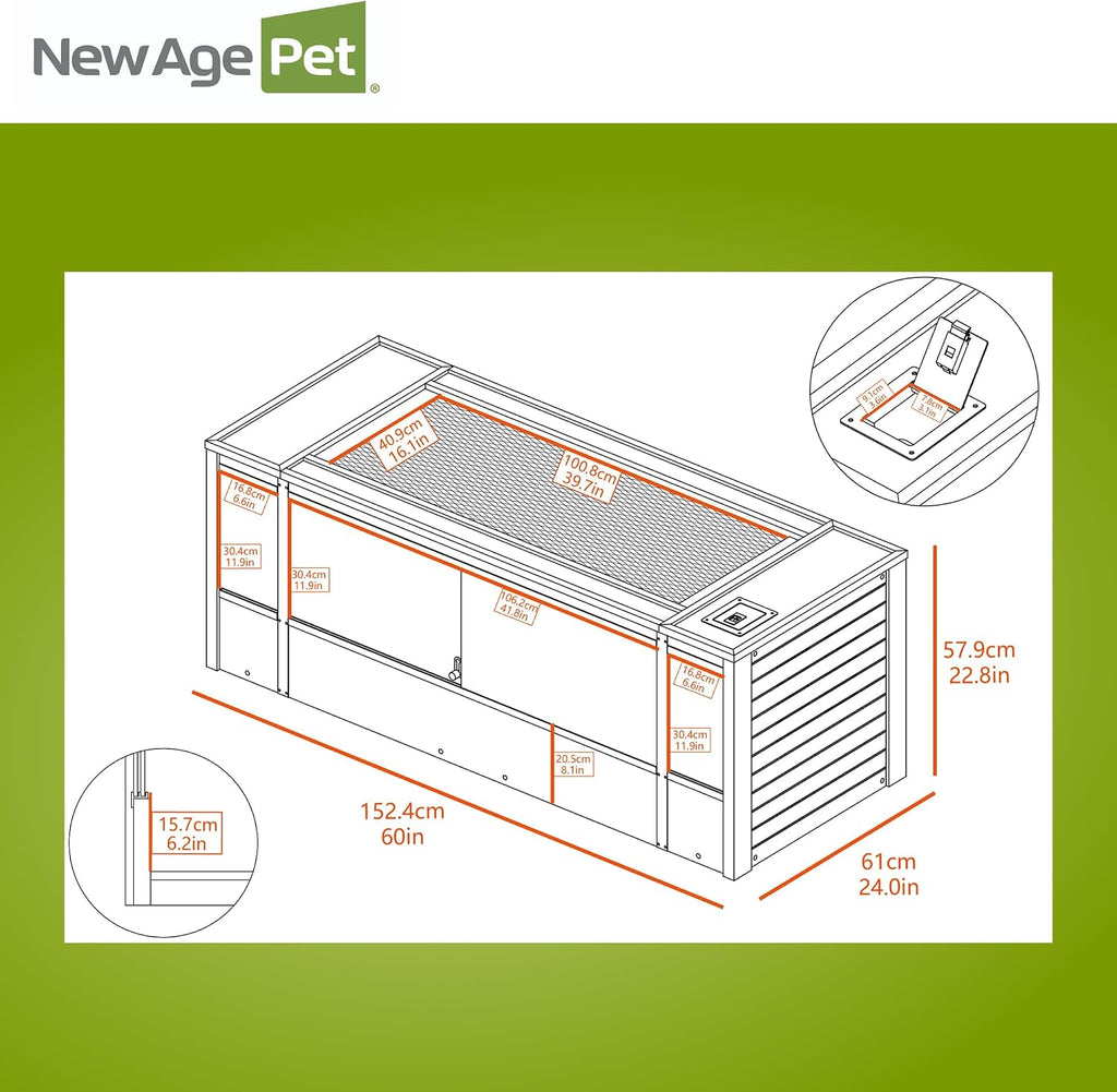 New Age Pet ECOFLEX 60' Wide X-Large Reptile Habitat, Mojave Lounge for Snakes, Tortoises & Lizards in Maple, Black & Grey, Easy Assembly, Sliding Glass Doors & Mesh Top