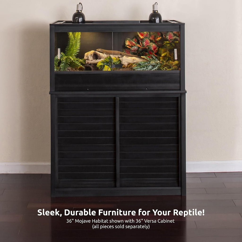 New Age Pet ECOFLEX 36' Storage Cabinet for Pets in Black, Durable Wood Plastic Composite, Non Toxic, Easy Assembly, Ideal for Bedding, Food, Toys, Medium Mojave Reptile Habitat Compatible
