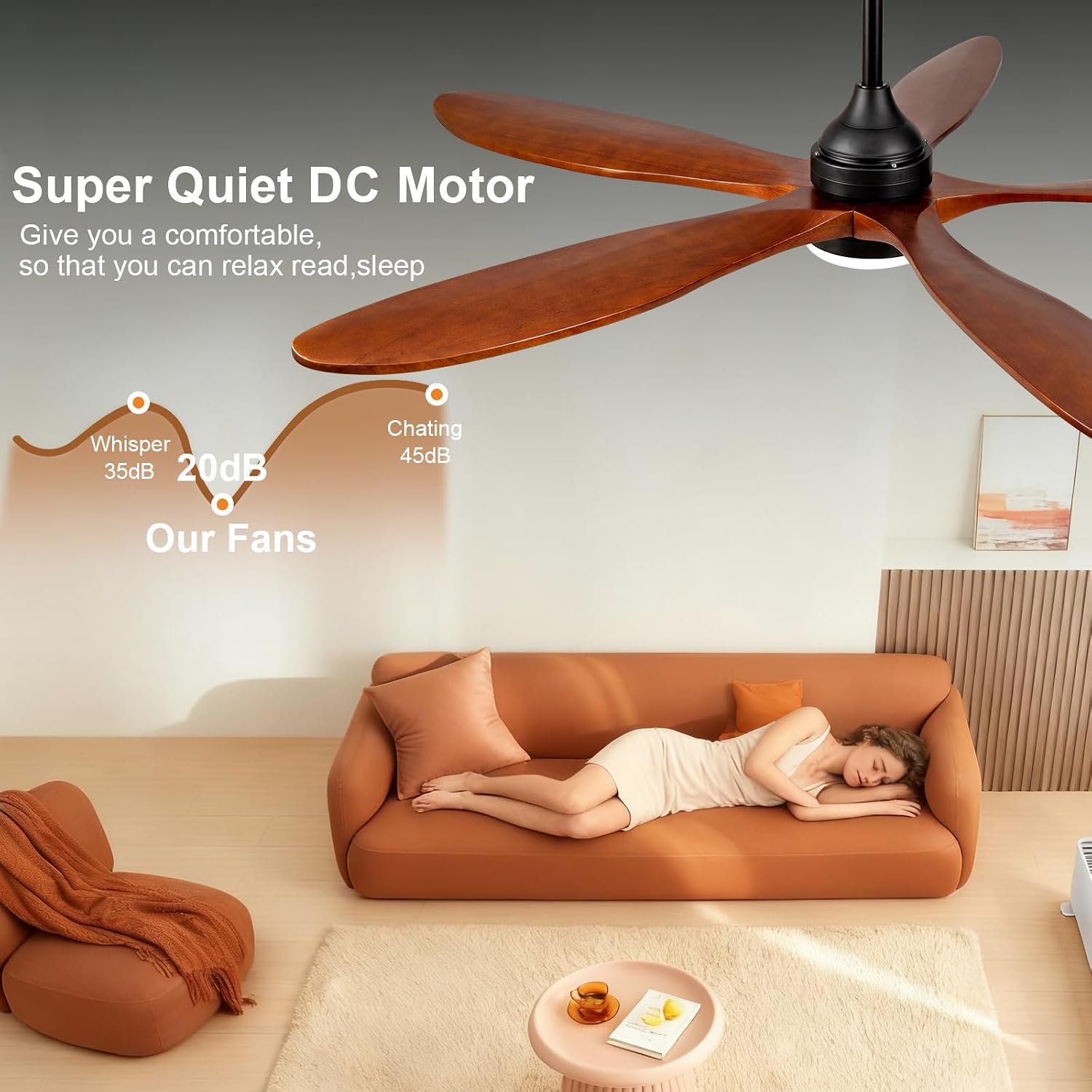 OKDNEG 60 Inch Ceiling Fans with Lights and Remote, Black 5 Blade Outdoor Ceiling Fans,3CCT Dimmable,Timer,Quiet DC Motor,6 Speed,Indoor Outdoor Ceiling Fan for Offices Farmhouse Gazebo Patio