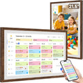 21.5 Inch Digital Calendar Chore Chart with Touchscreen - Full HD Interactive Display, Wall & Desk Mountable Family Planner, to-Do List & Meal Planner, Digital Picture Frame Gifts for Women Mom