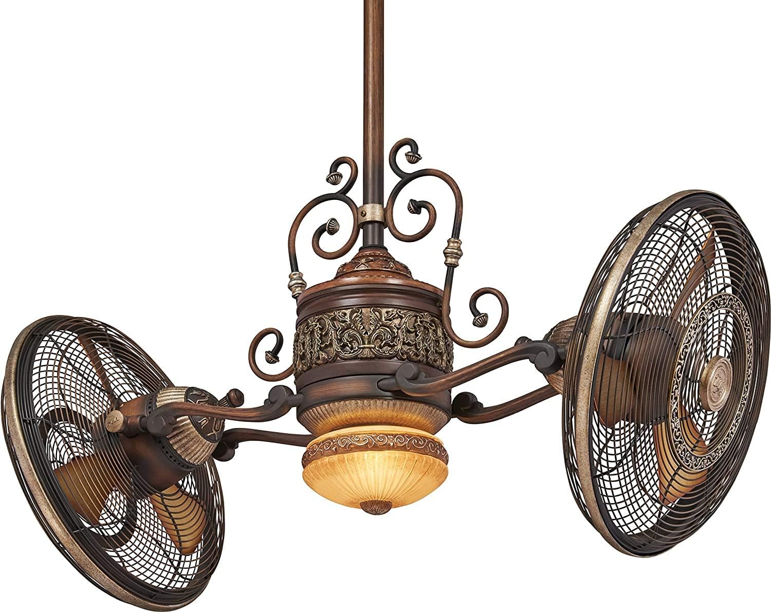 Minka-Aire F502-BCW, Traditional Gyro, 42' Twin Turbofan, Belcaro Walnut