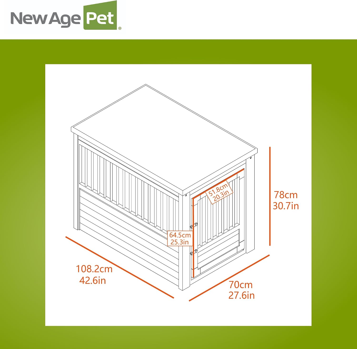 New Age Pet ECOFLEX InnPlace Dog Crate & End Table, Indoor Furniture Style Pet Kennel for Small, Medium, Large & XL Dogs, Durable Composite, Grey, X-Large