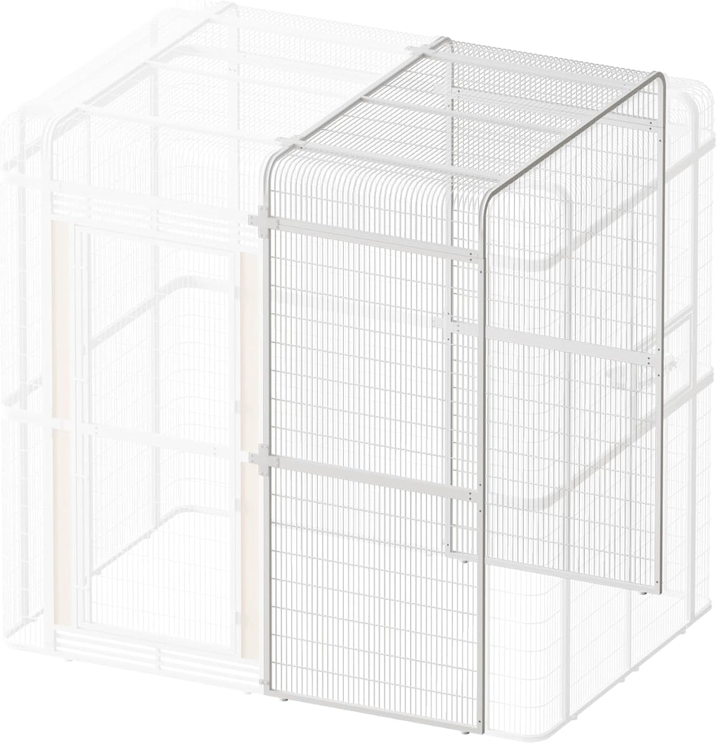 Large Bird Cage Extension Part, 33.5-Inch Wide Parrot Cage Extender for Metal Aviary, White Replacement Accessories, 33.5 x 63 x 81.5 in