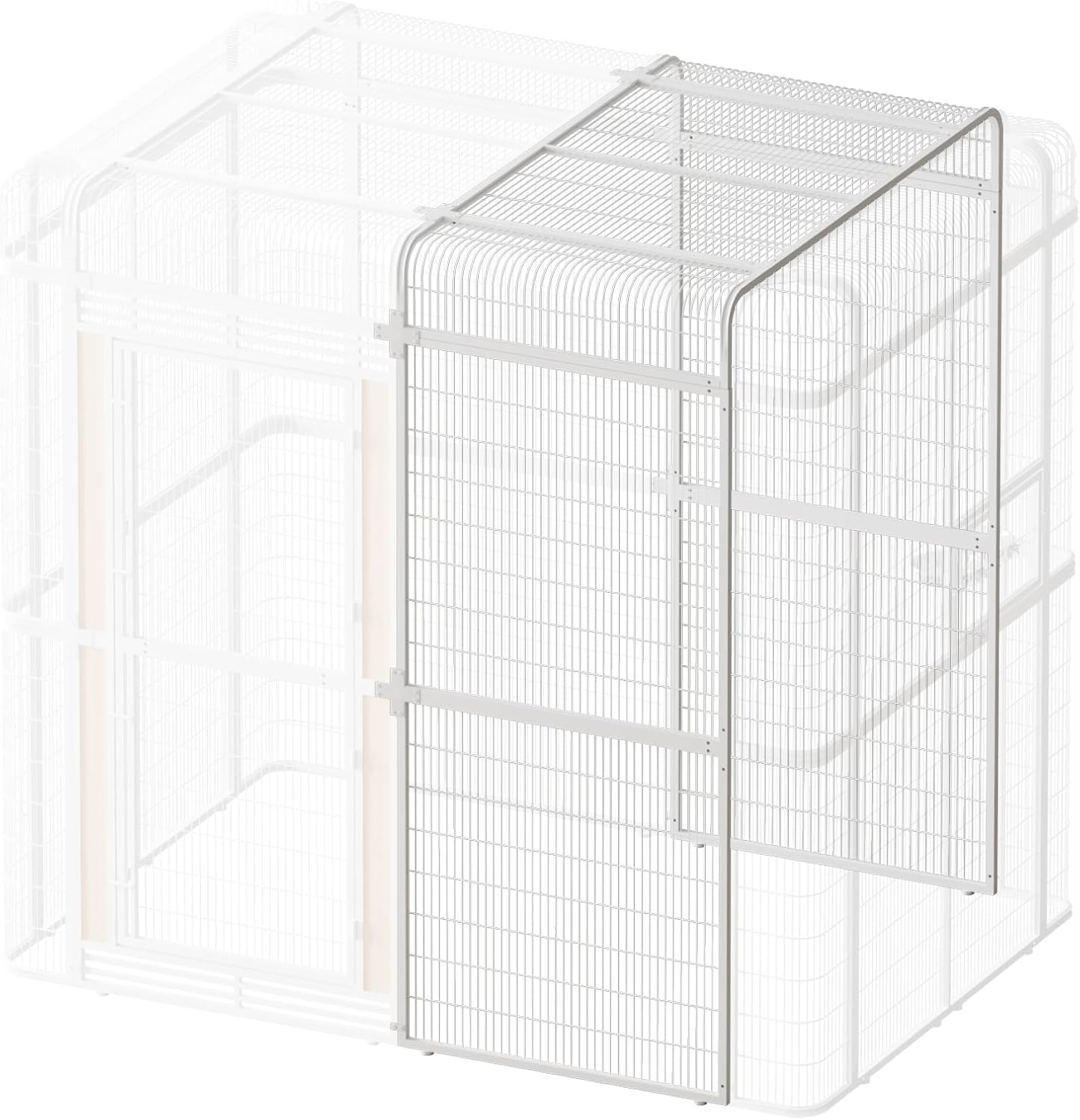 Large Bird Cage Extension Part, 33.5-Inch Wide Parrot Cage Extender for Metal Aviary, White Replacement Accessories, 33.5 x 63 x 81.5 in