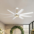 72 Inch Ceiling Fans with Lights and Remote, Industrial Gold White Chandelier Ceiling Fan, Dimmable LED, 6 Speeds Reversible DC Motor, Timer, Lighting Ceiling Fans for Bedroom Living Room