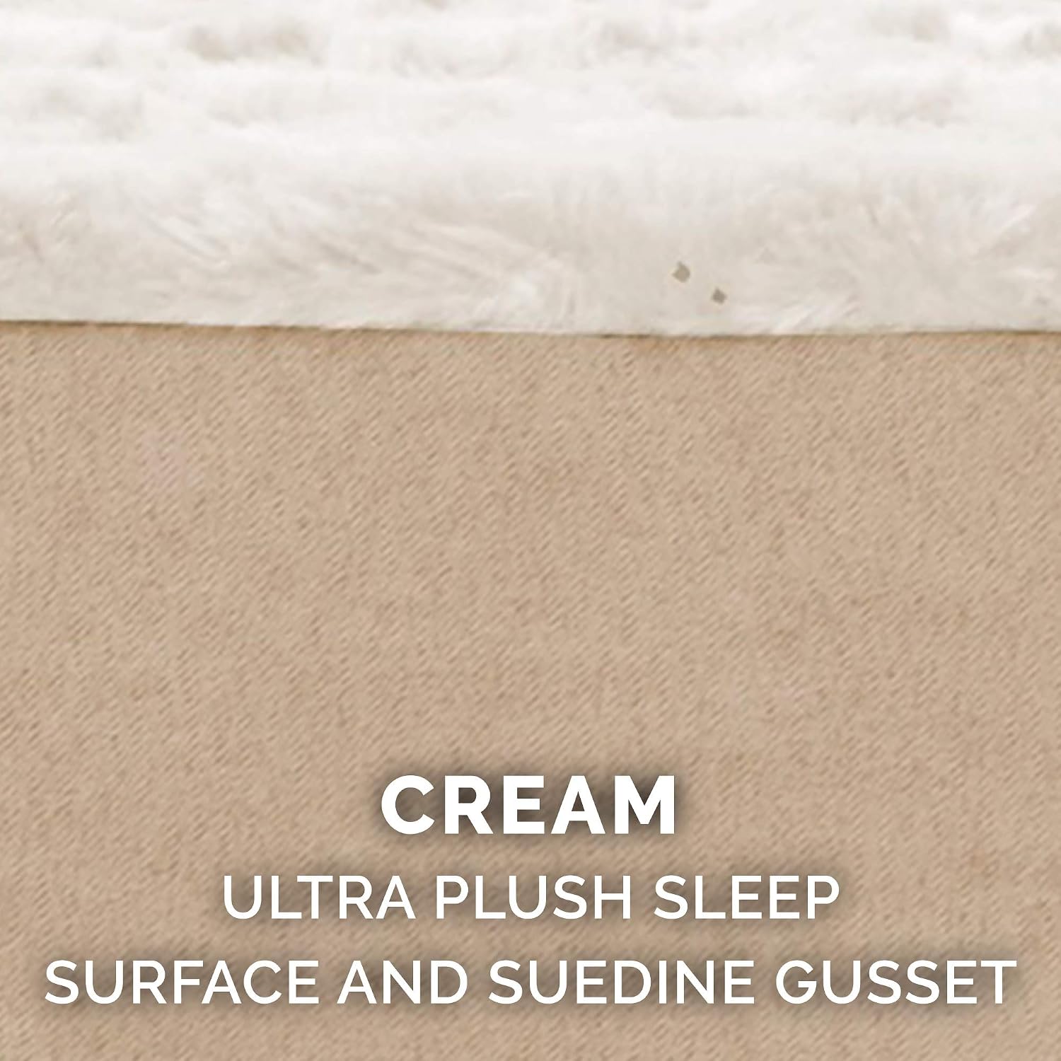 Furhaven Memory Foam Dog Bed for Large Dogs w/ Removable Washable Cover, For Dogs Up to 125 lbs - Ultra Plush Faux Fur & Suede Mattress - Cream, Jumbo Plus/XXL