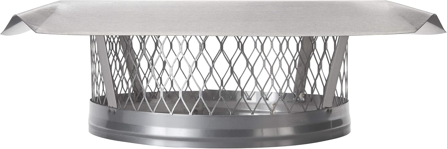 HY-C LC12 Round Stainless Steel Clamp on Single Flue Liner Chimney Cap, 12'
