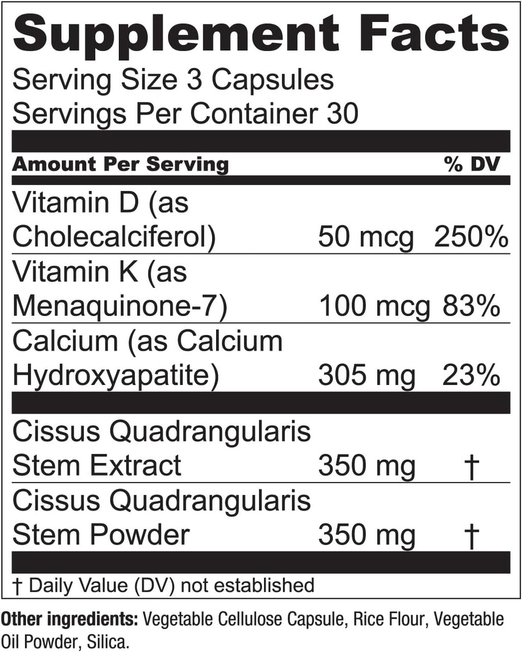 Essential Elements Bone Boost Health Supplement - Bone Support and Calcium Supplement with Vitamin D 3, K2, Cissus Quadrangularis for Bone Strength - 270 Capsules (90 Day Supply) (3-Pack)