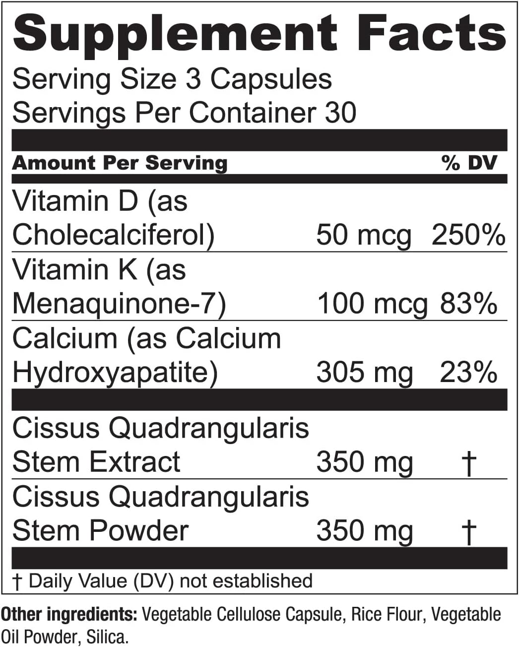Essential Elements Bone Boost Health Supplement - Bone Support and Calcium Supplement with Vitamin D 3, K2, Cissus Quadrangularis for Bone Strength - 270 Capsules (90 Day Supply) (3-Pack)