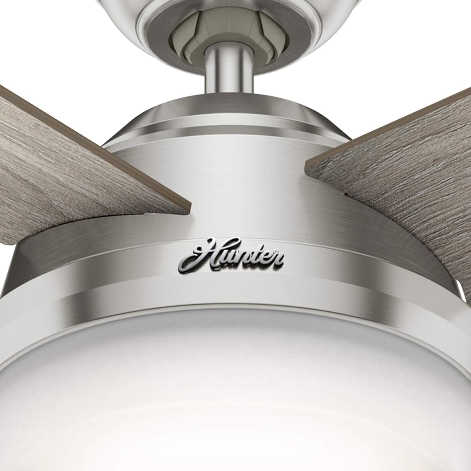 Hunter Fan 52 inch Contemporary Indoor Brushed Nickel Ceiling Fan with Light Kit and Remote Control (Renewed)