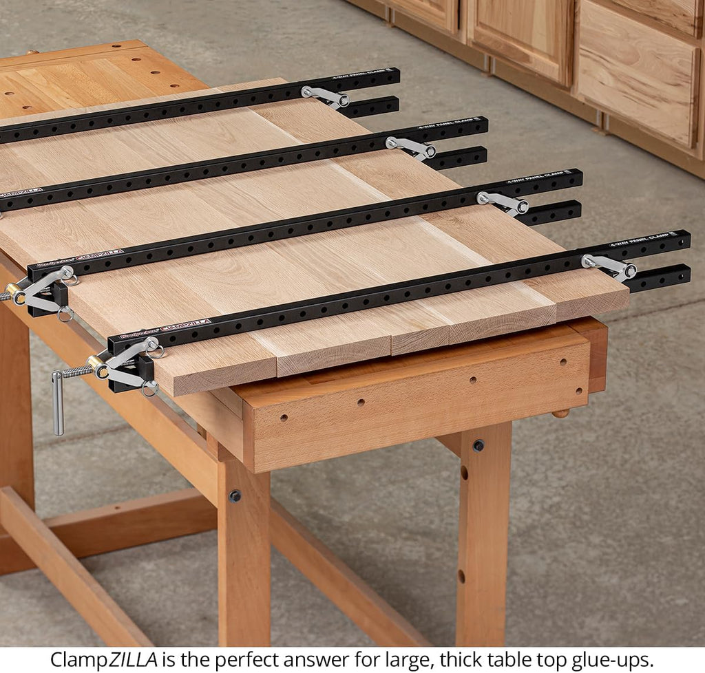 Woodpeckers Clampzilla 3.0, 18 Inch (4 Pack), 4-Way Panel Clamps for Glue-Ups on Cabinet Doors, Table Tops & Wood Panels, USA Made