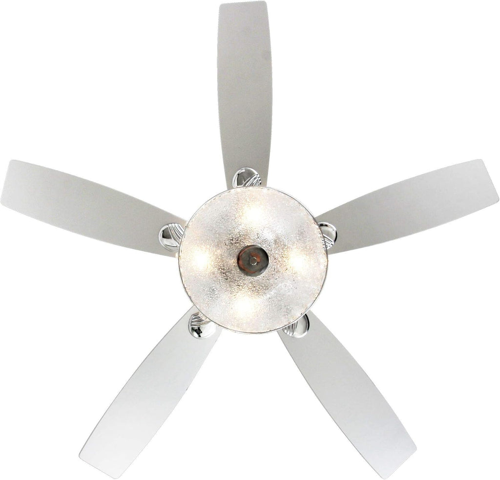 Parrot Uncle 52 Inch Ceiling Fans with Lights and Remote Control, Crystal Chandelier Fans for Bedroom Living Room, Reversible 5-Blade, 3 Speeds, Timer Function, Polished Chrome