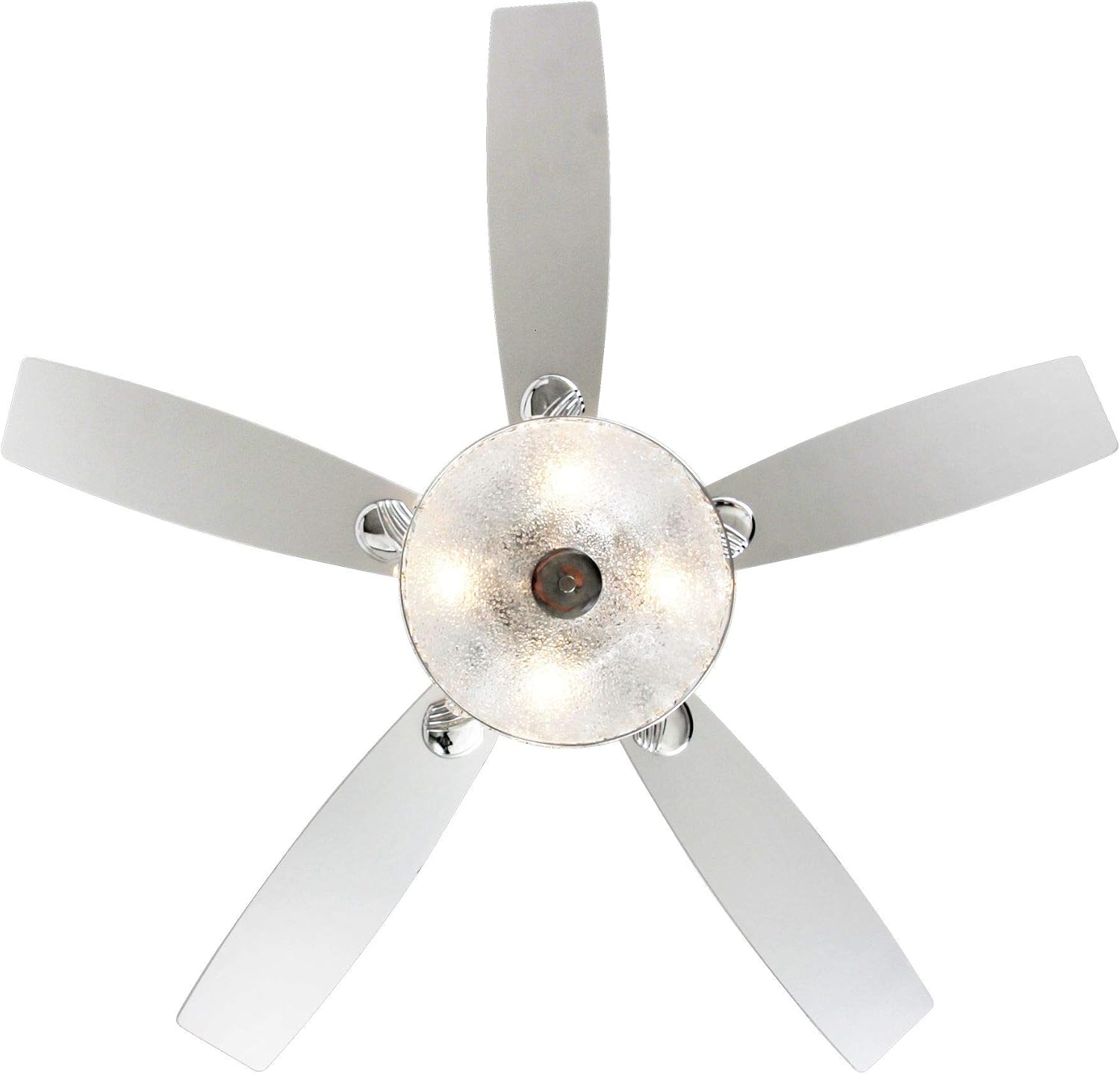 Parrot Uncle 52 Inch Ceiling Fans with Lights and Remote Control, Crystal Chandelier Fans for Bedroom Living Room, Reversible 5-Blade, 3 Speeds, Timer Function, Polished Chrome