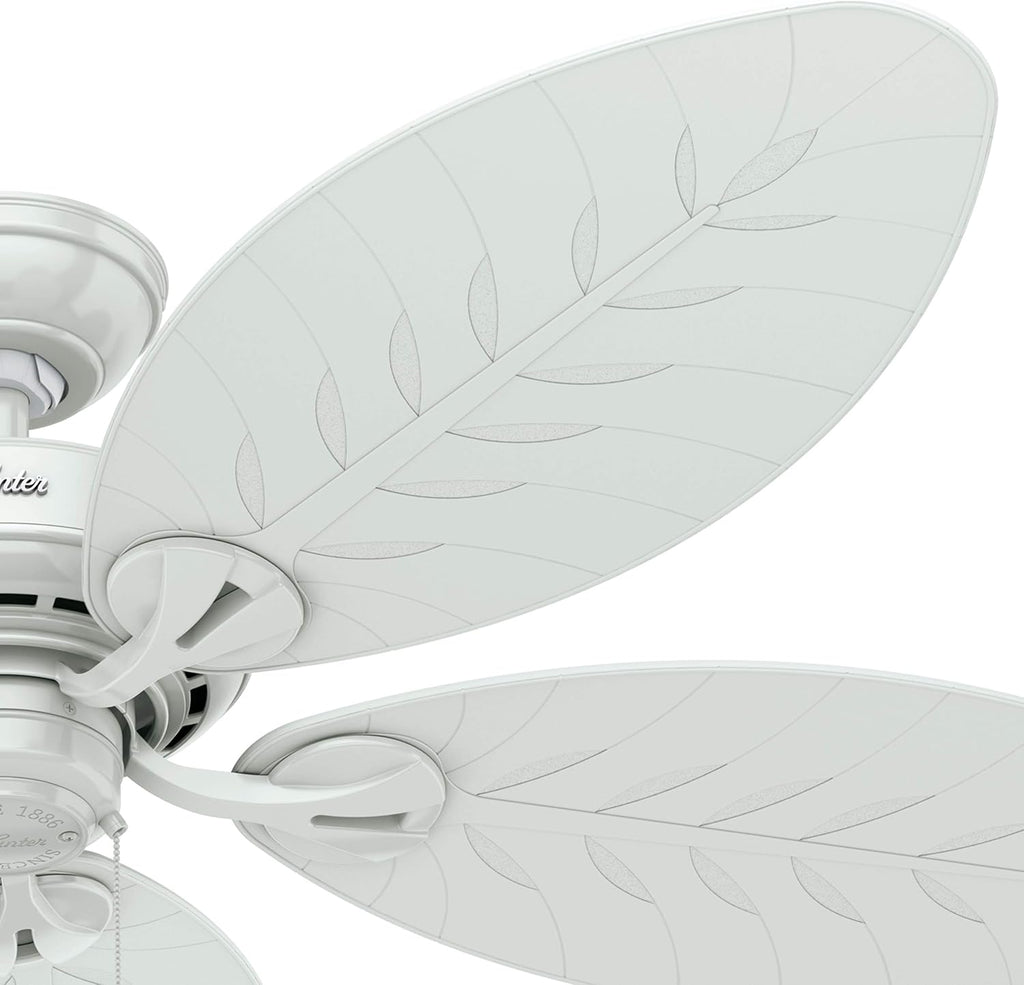 Hunter Fan 54 inch Casual White Outdoor Ceiling Fan with 5 Blades (Renewed)