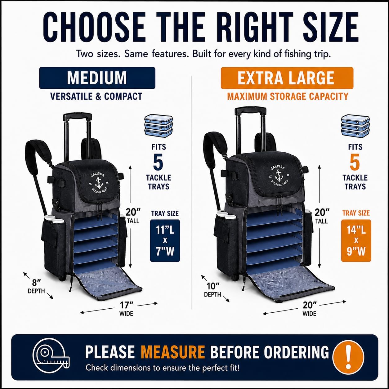 'Recon' Rolling Fishing Backpack, Tackle Box Storage Bag - Non-Corrosive Fishing Tackle Bag with (5X) 3650 Boxes - Fisherman Gifts for Men, Bags, Backpacks and Box Organizer