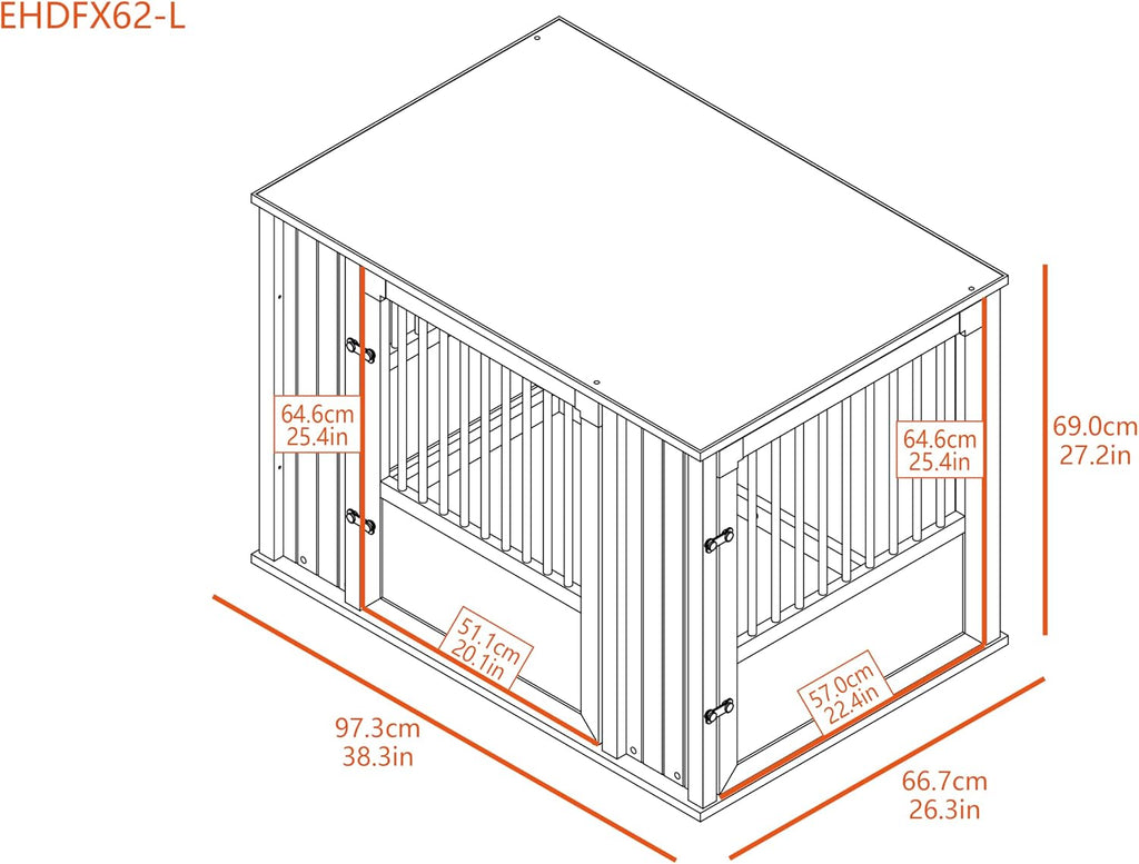 New Age Pet® Durable ECOFLEX® Large Dog Crate with Flexible Door Placement in Antique White