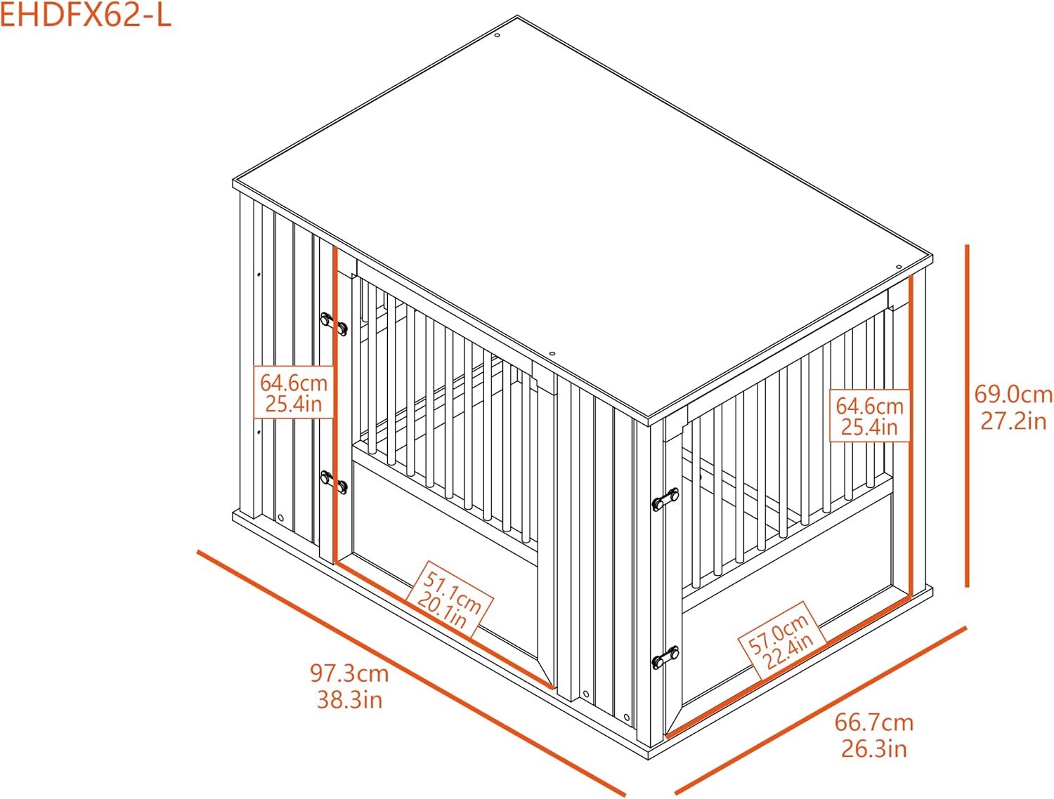 New Age Pet® Durable ECOFLEX® Large Dog Crate with Flexible Door Placement in Black