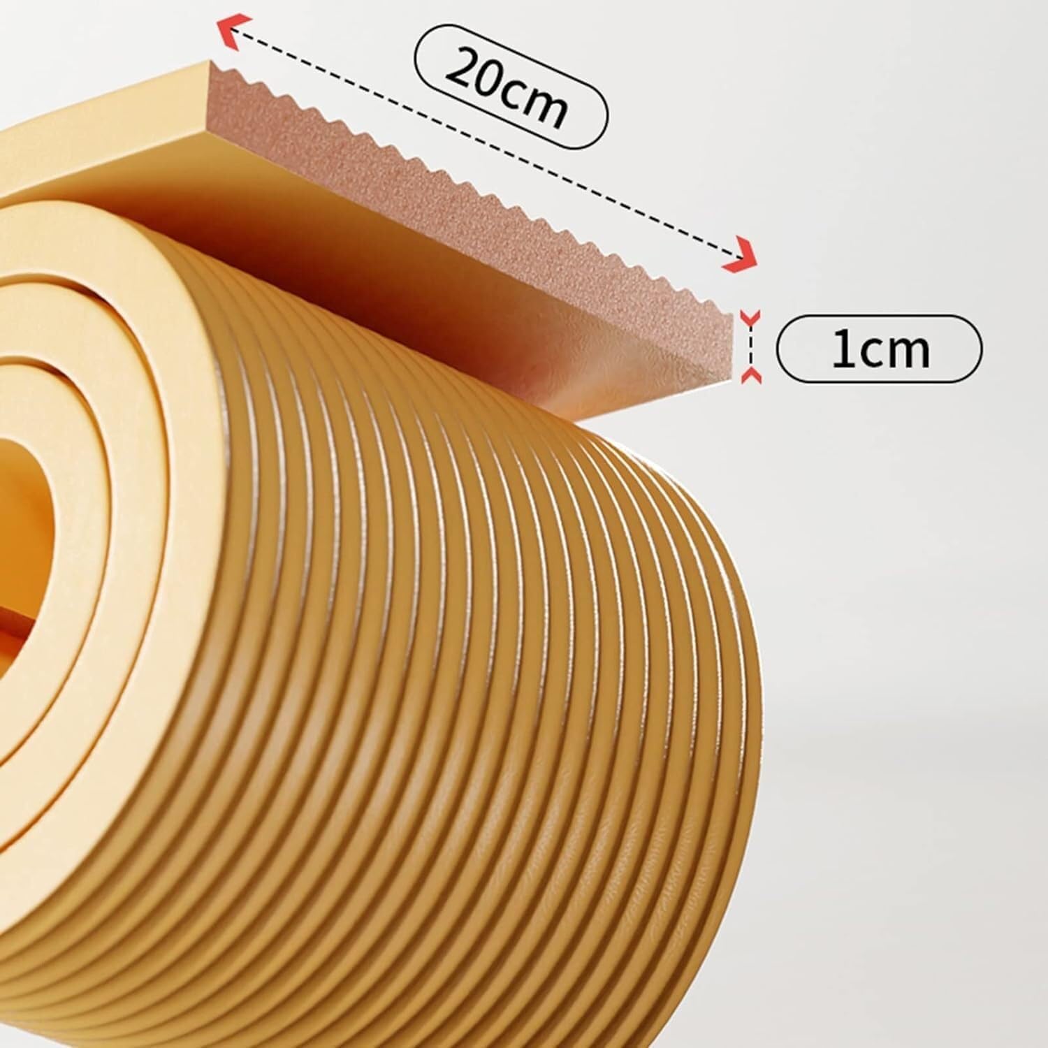 Parking Garage Corner Guards, Workshop Sponge Corner Guards, Table and Chair Furniture Garage Edge Corner Guards,Beige-2m-5pcs