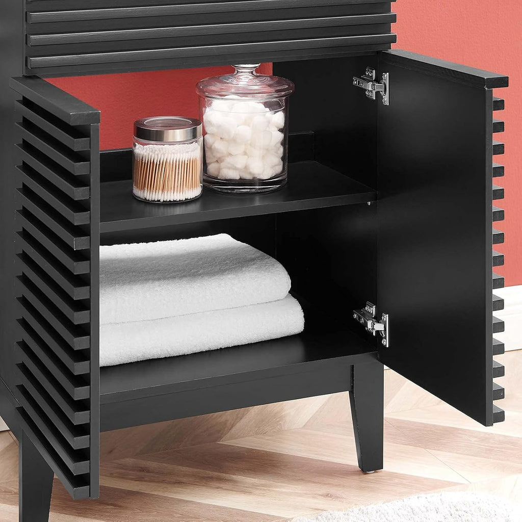 Sink Vanity Cabinet, Wood, Black, Modern Contemporary, Hotel Bedroom Bathroom Master Suite Guest