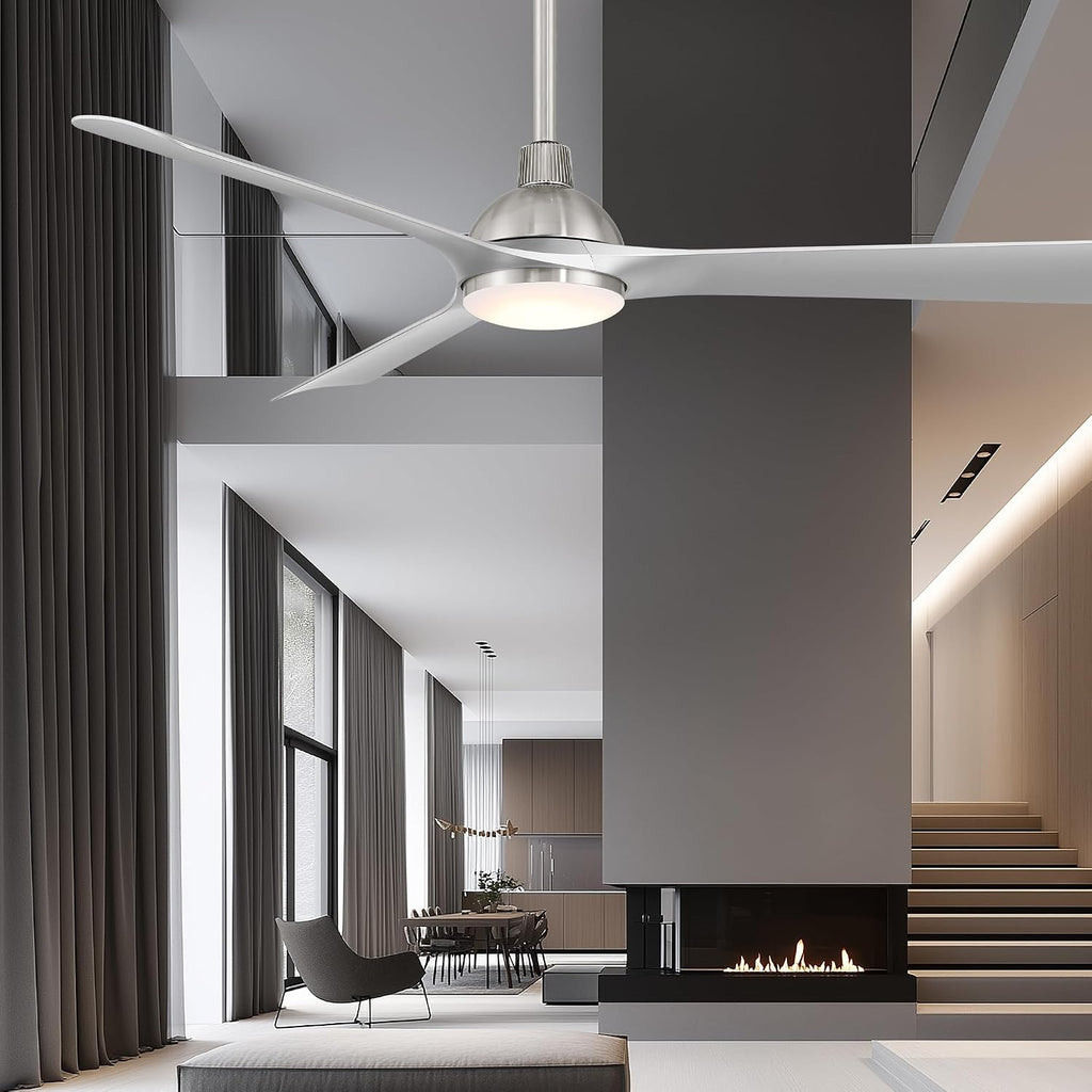 WAC Smart Fans Gage Indoor and Outdoor 3-Blade Smart Home Ceiling Fan 52in Matte Black with Adjustable CCT 2700-3000-4000-5000K LED Light Kit and Remote Control works with Alexa and iOS or Android App