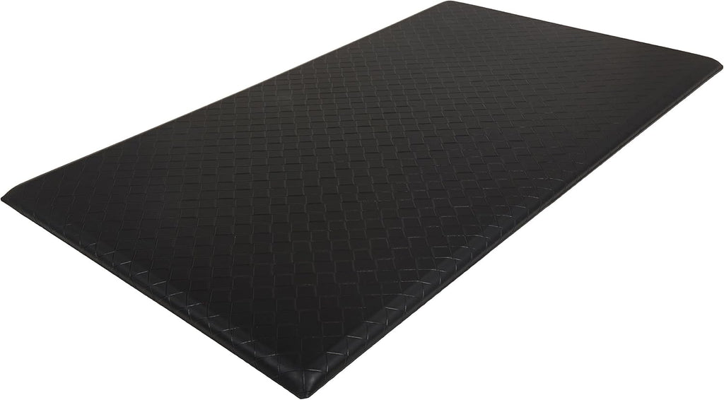 Amazon Basics Anti-Fatigue Standing Mat, Non-Slip, Cushioned, Stain Resistant Comfort Mat for Home, Office and Standing Desk, 20' x 36' x 0.6', Geometric, Black, 5-Pack