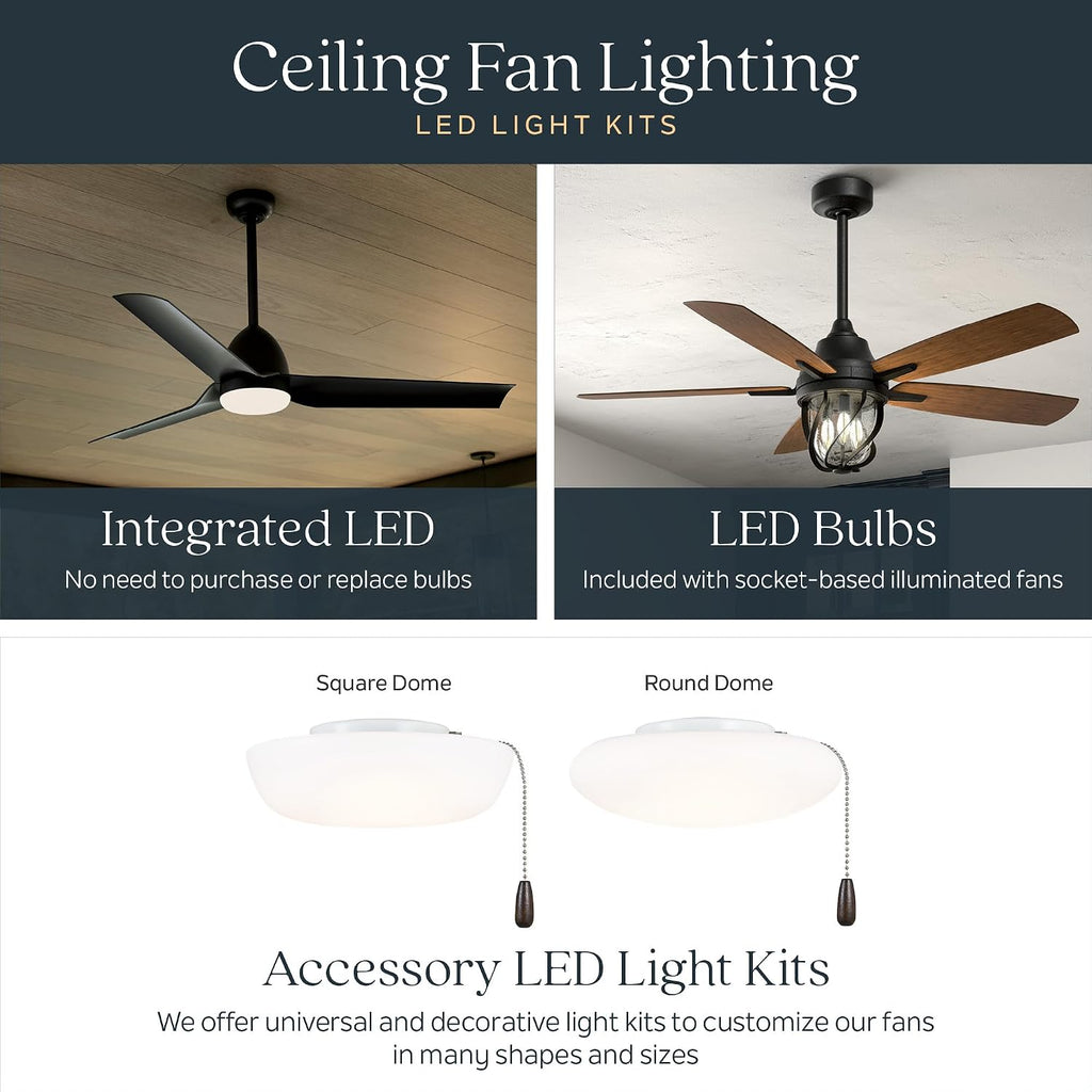 Kichler Gentry XL 65' Ceiling Fan with Lights, 1-Light LED, 3000K, 9-Blade Modern Rustic Fan for Bedroom in Distressed Black, (65' W x 16.5' H), 300265DBK