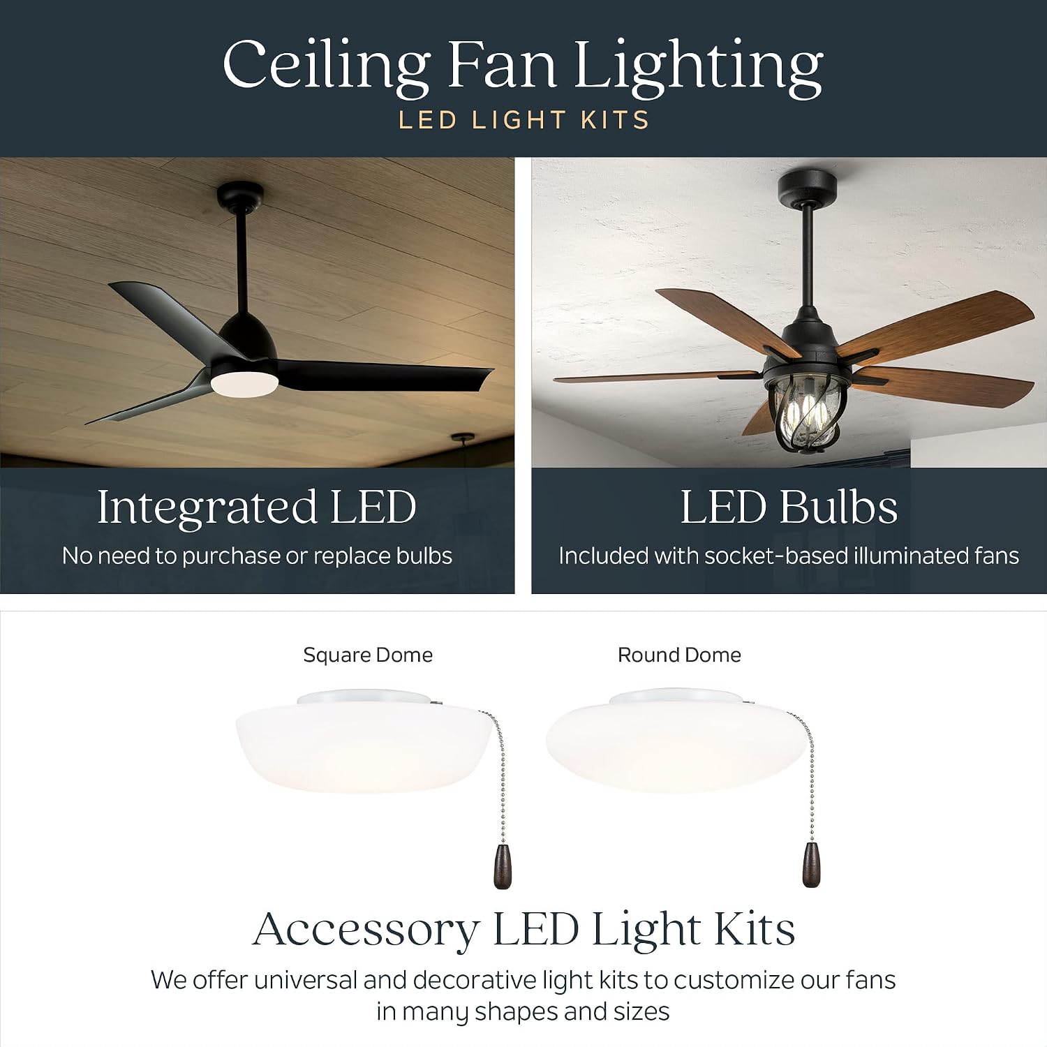 Kichler Gentry XL 65' Ceiling Fan with Lights, 1-Light LED, 3000K, 9-Blade Modern Rustic Fan for Bedroom in Distressed Black, (65' W x 16.5' H), 300265DBK