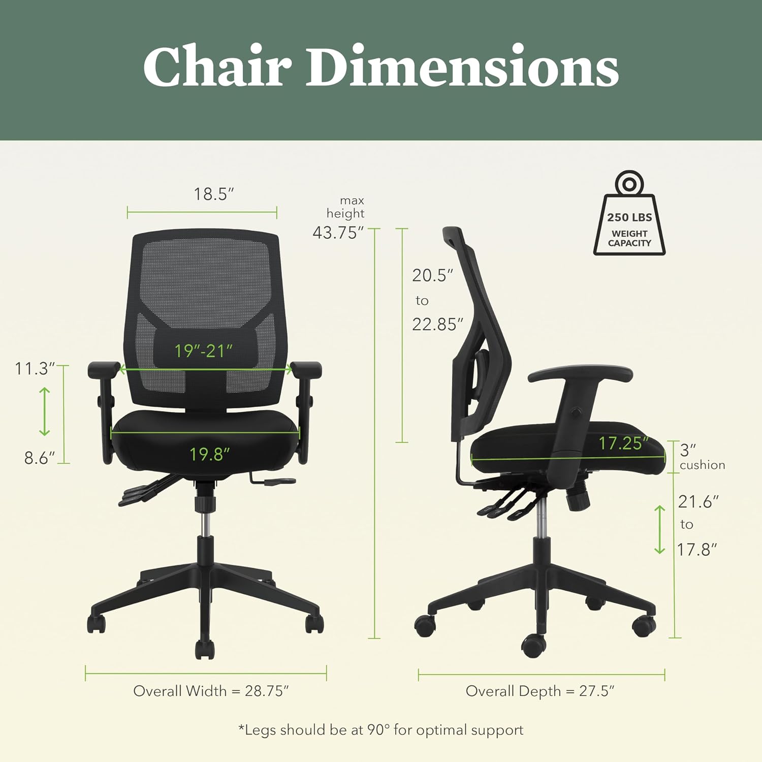 HON Crio Ergonomic Mesh Office Chair, High‑Back Desk Chair with Adjustable Arms, Lumbar Support, Asynchro‑Tilt Swivel Seating for Computer Desks and Home Office, Black Frame, Black