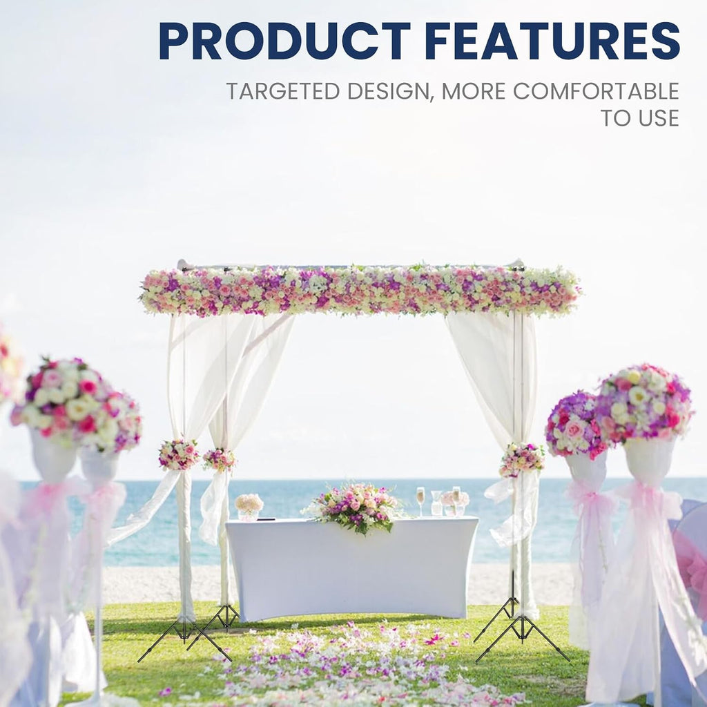 Jiang&Rong 8.5 x 30ft (H x W) Adjustable Photo Backdrop Stand Kit, Large Photography Background Stand with 308°Angle Rotatable Connector for Wedding, Birthday, Party