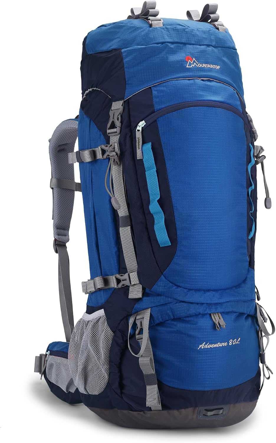 MOUNTAINTOP 80L Internal Frame Backpack for Man & Women Backpacking Hiking Backpack with Rain Cover