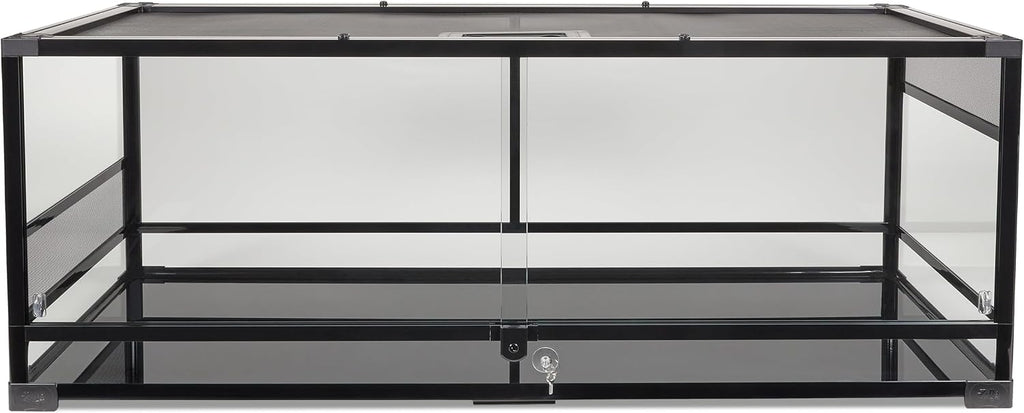 Zilla QuickBuild Reptile 65 Gallon Glass Terrarium Habitat with Sliding Door For Geckos, Snakes, Lizards, Frogs, Turtles, and Tortoises, 48' x 18' x 18'