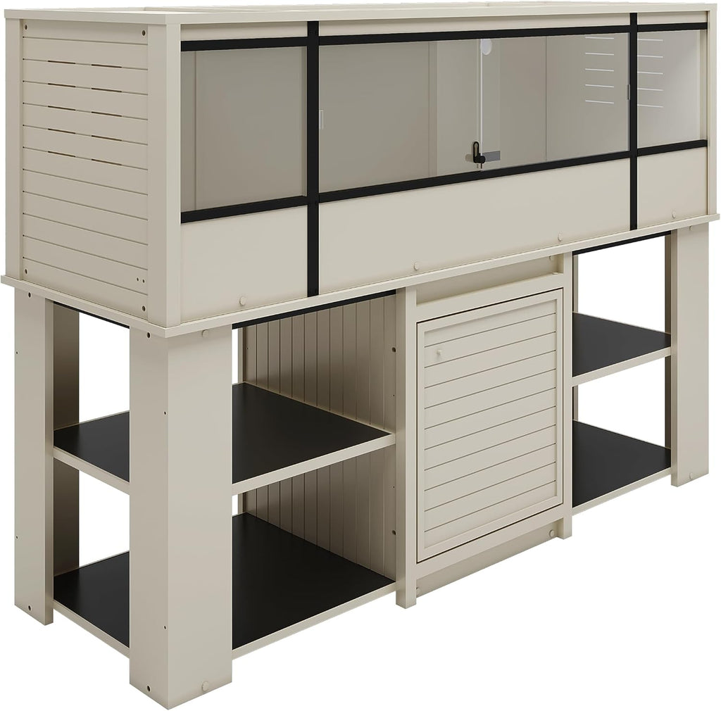 New Age Pet® ECOFLEX® 72' Jumbo Versa Stand, Standard Height Cabinet for Reptile & Small Animal Habitat, Lounge in Maple