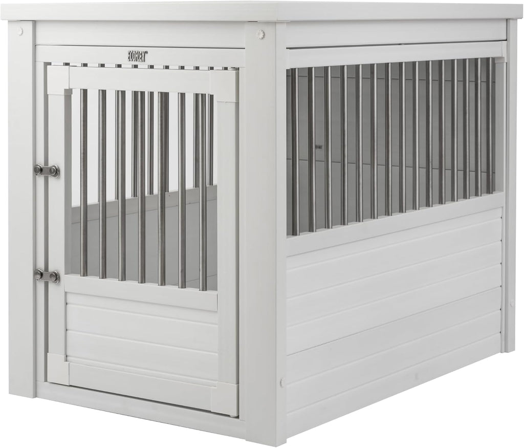 New Age Pet ecoFLEX Pet Crate/End Table, Antique White, Large