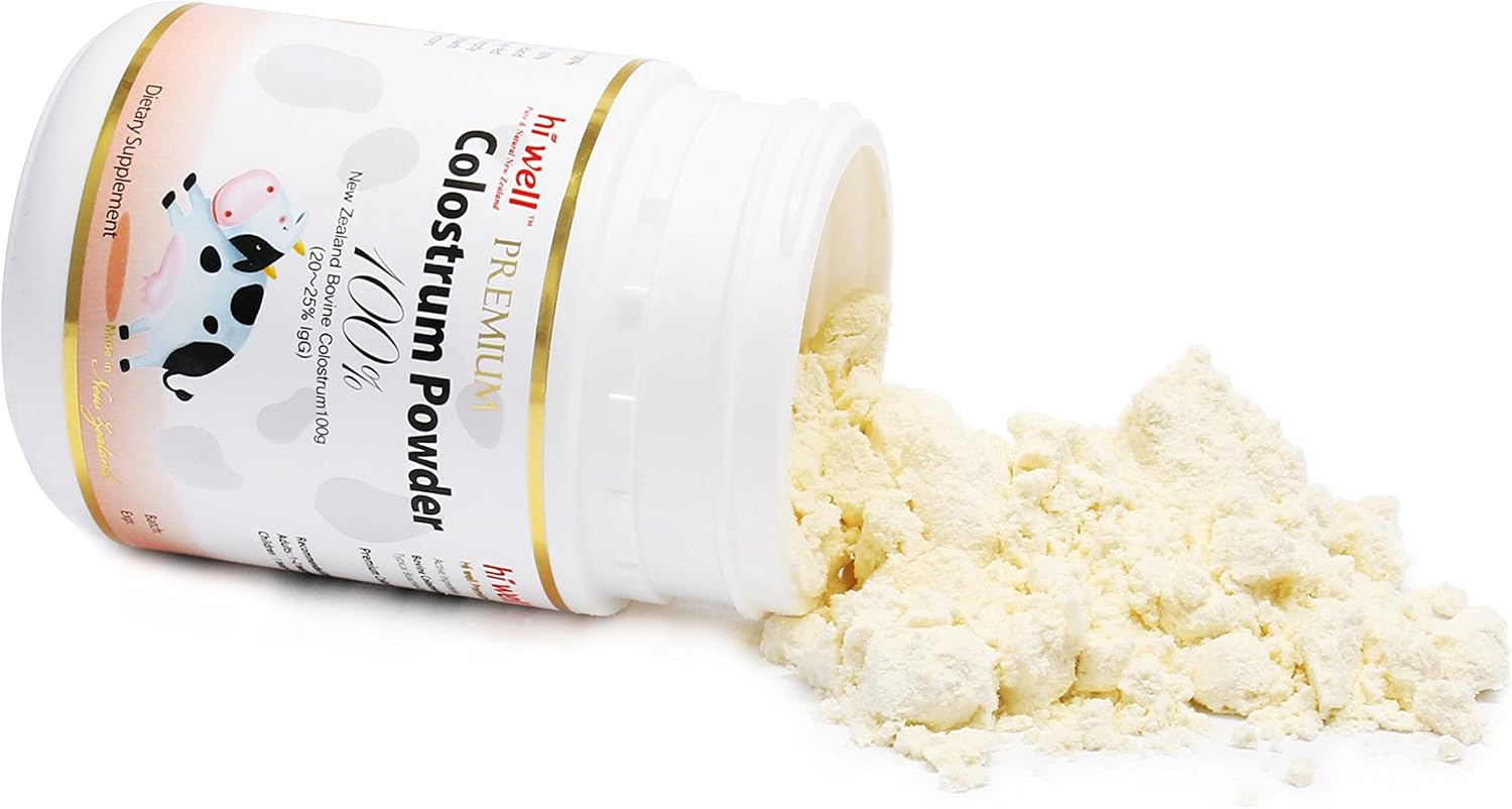 (Pack of 2) Hi Well Premium Pure New Zealand Bovine Grass-Fed Colostrum Powder 100% 100g