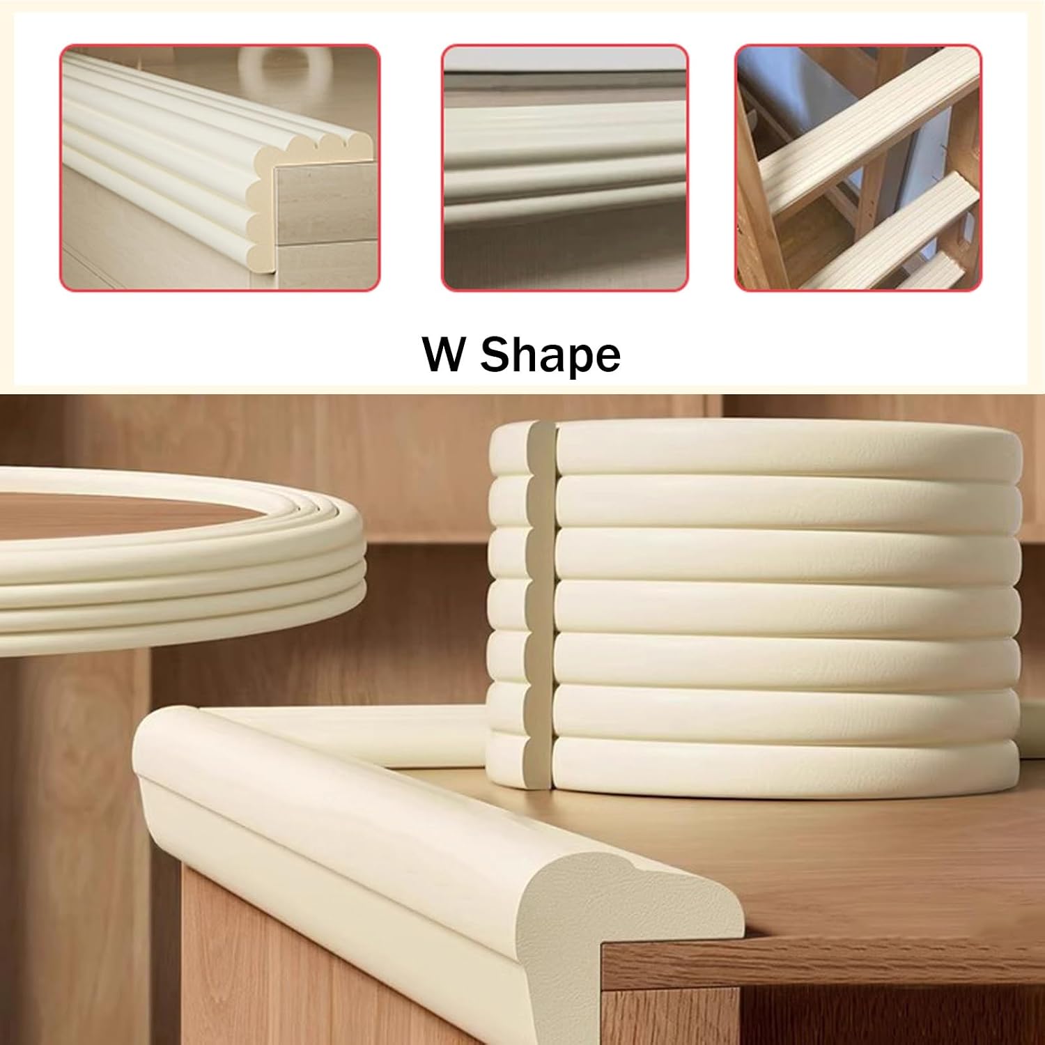 Extra Thick Furniture Table Edge Protectors Foam, Furniture Corner Edge Safety Bumpers, Soft Protective Foam Cushion, for Sharp Corners and Edges(Pink,20M)