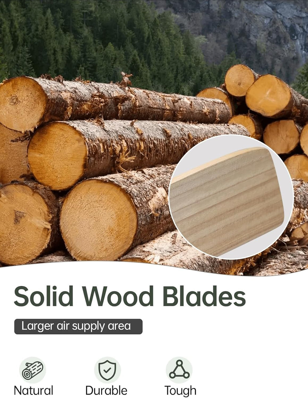 Sofucor 52 Inch Smart Ceiling Fans with Lights and Alexa/Google Assistant/APP/Remote Control-Modern Solid Wood Outdoor 3 Blades Ceiling Fan for Indoor/Bedroom/Living Room/Kitchen/Patio, Natural Wood