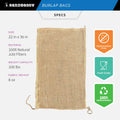 Burlap Bags 22' x 36' - Great for Planting/Gardening - Kids Sack Bag - Plant Covers - Food Grade - Sacks Burlap by Sandbaggy (Pack of 50)