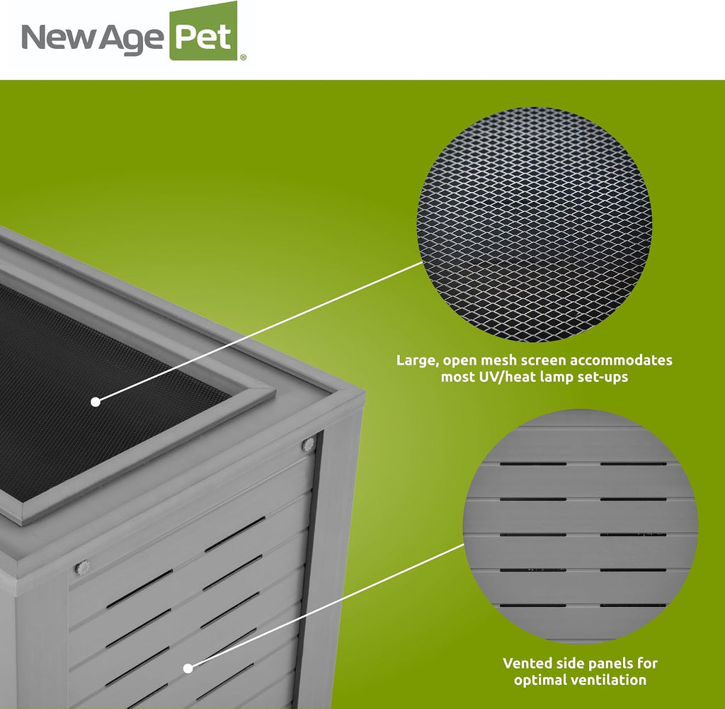 New Age Pet® Madagascar Vertical Reptile Lounge Habitat, (30' L x 24' W x 36' H) Arboreal Chameleon Cage Made with ECOFLEX®, Non-Toxic & Eco-Friendly Materials, Quick & Easy Assembly