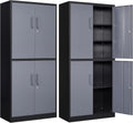 Letaya Metal Storage Cabinets with Lock Door and Shelves, Steel Garage Tool Cabinets for Home,Office, Warehouse,Lockers(71'-Black Gray)